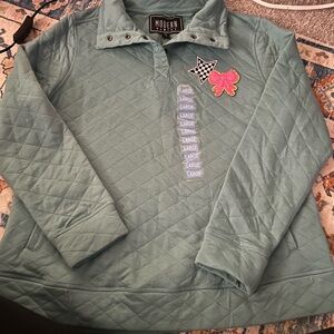 Quilted Blue Pullover Sweater